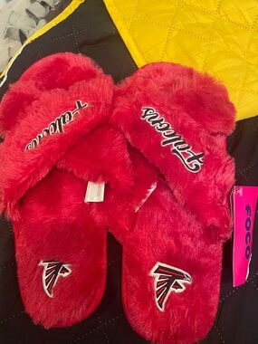 Foco Atlanta Falcons Plush Slide Slippers - Red
